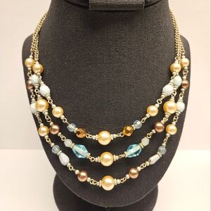 Premier Designs Multistrand Beaded Chain Necklace